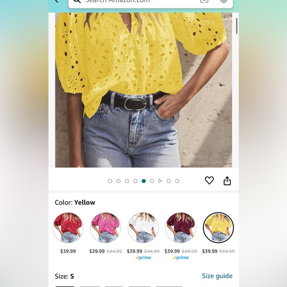 ☀️pretty garden yellow eyelet top - Picture 4 of 5